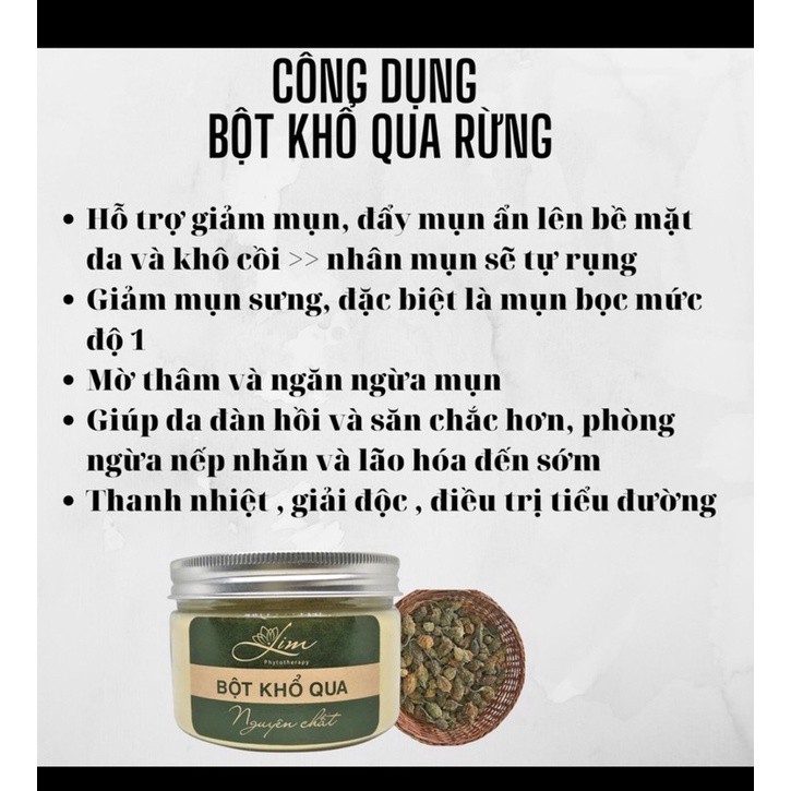 Mặt Nạ Khổ Qua, Bột khổ qua nguyên chất - 100% không pha trộn - giảm mụn, sáng da, chăm sóc da mặt hiệu quả cho chị em | BigBuy360 - bigbuy360.vn