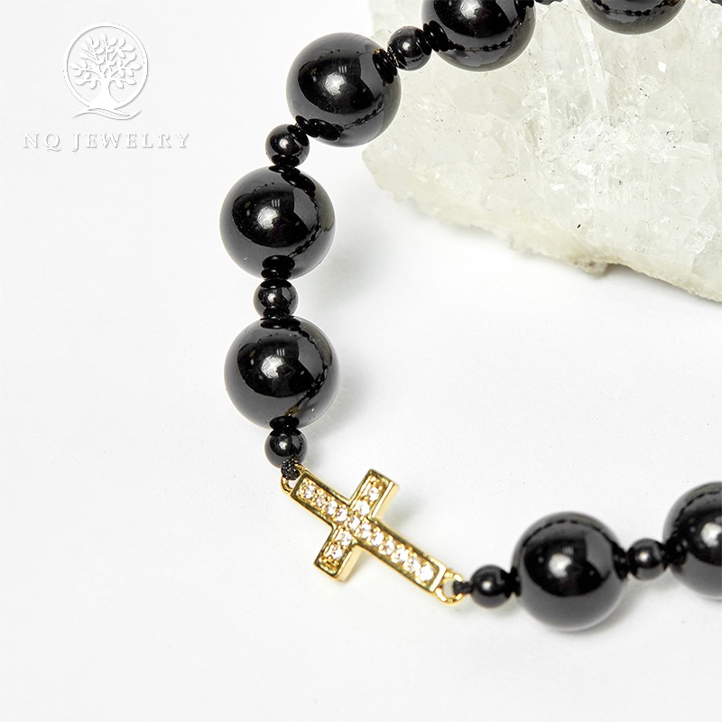 Vòng Mân Côi - Chuỗi Mân Côi Màu Đen NQ Jewelry 10mm đk 52mm