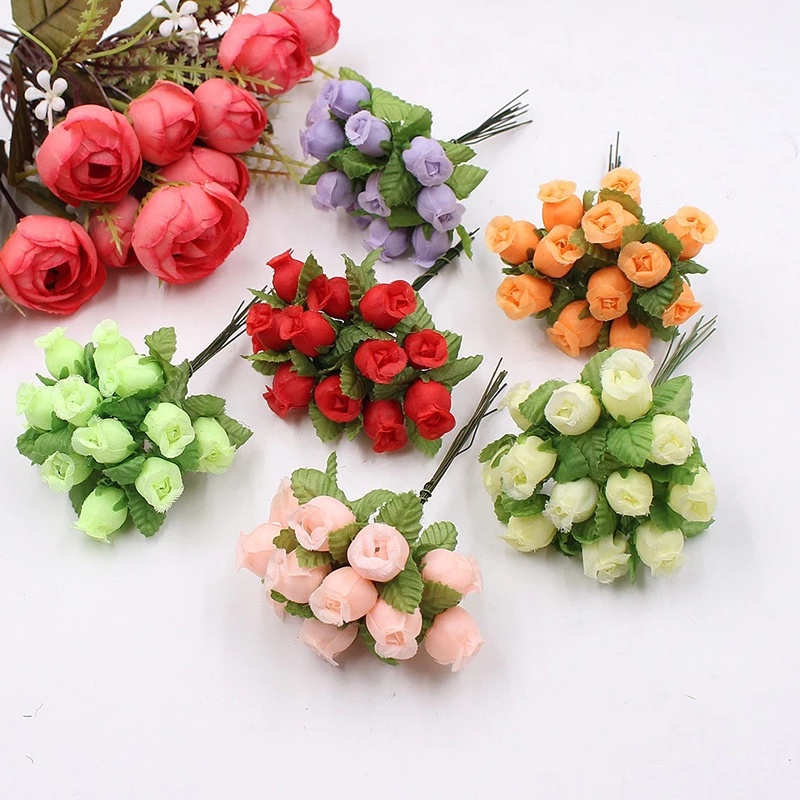 Bó hoa hồng giả 12 bông trang trí