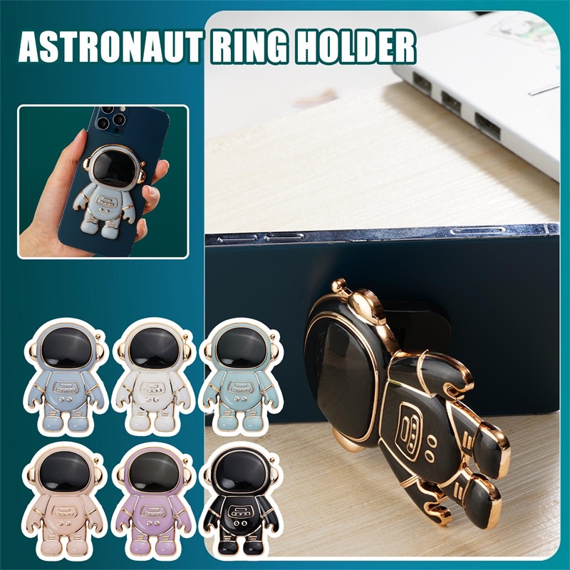 Giá Đỡ Điện Thoại Ba Chiều Màu Macaron Họa Tiết Phi Hành Gia Hoạt Hình
