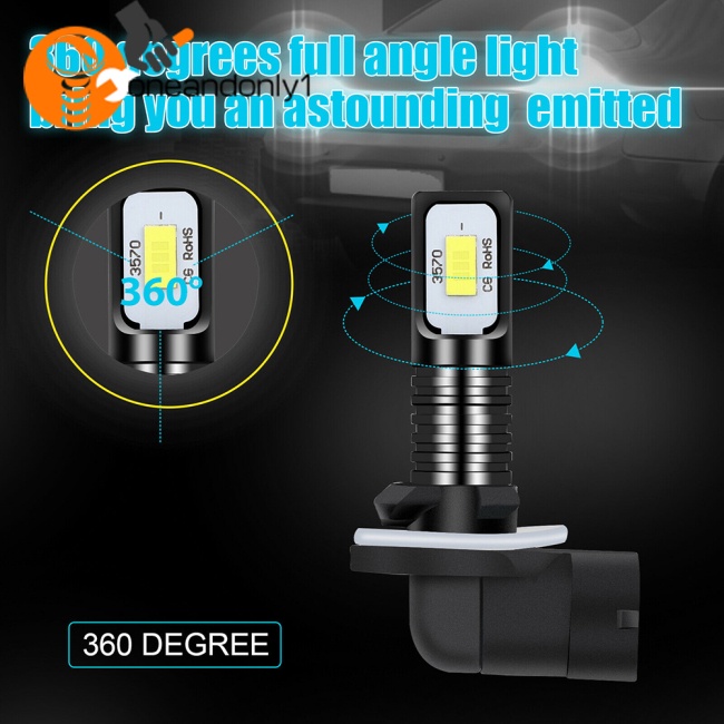 2 Đèn Led 881 862 886 889 894 896 898 Xenon 6000k 4000lm Ip67 Cho Xe Hơi