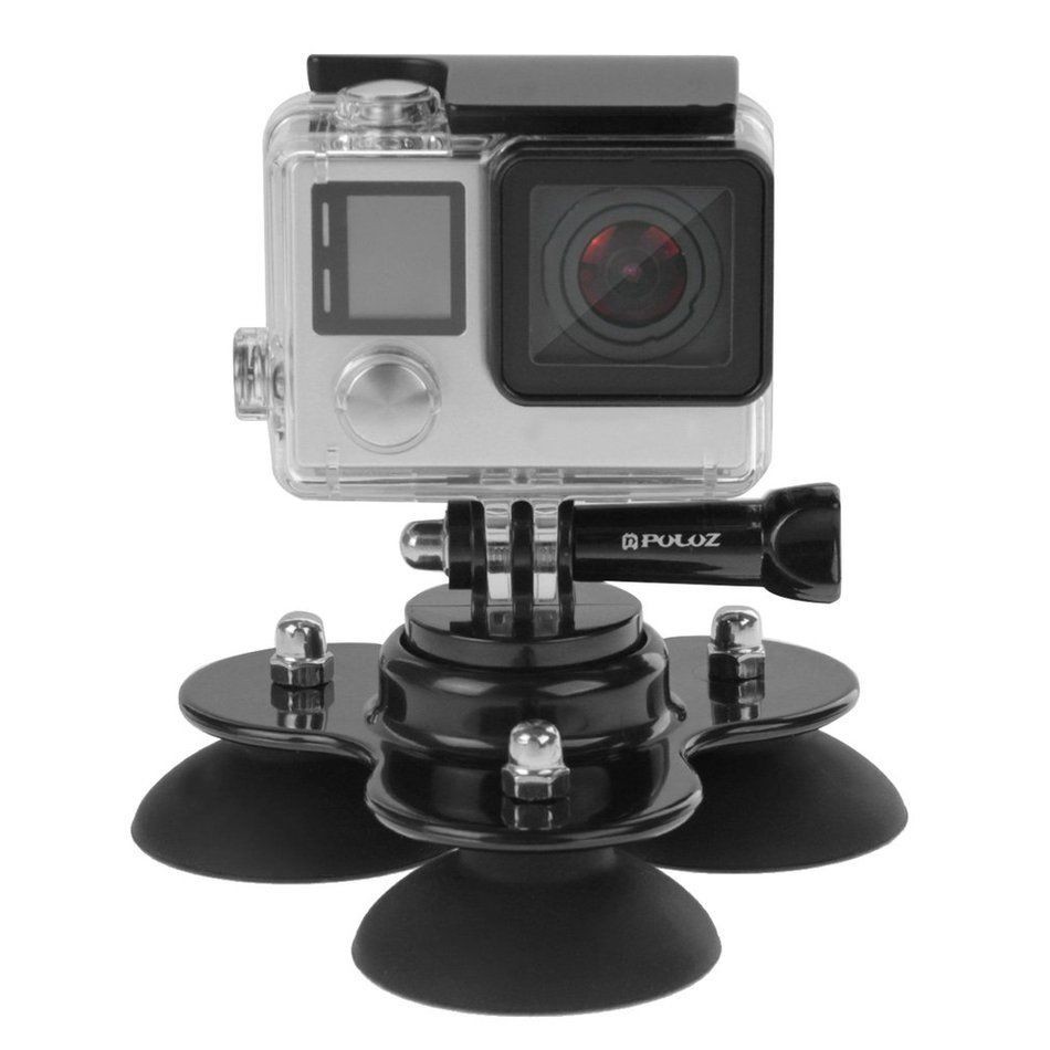 Hít kính 3 chân đế mini gắn GoPro Hero lên kính xe hơi puluz