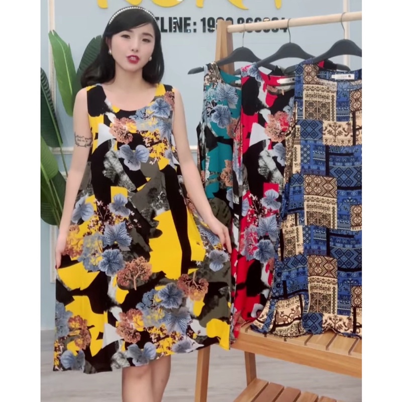 Váy Lanh Ngủ Mặc Nhà Chất Đẹp Mát Nhẹ, Form Rộng Rãi Thoải Mái