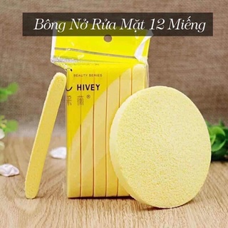 Bông nở rửa mặt Chivey / Miếng mút rửa mặt bọt biển dạng nén CHÍNH HÃNG