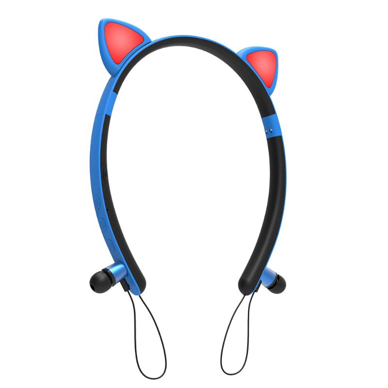 IOR* Cute Cat Headsets Portable Wireless Bluetooth Magnetic Headphones