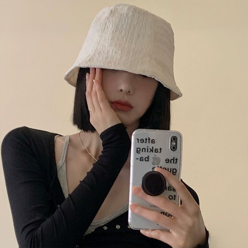 -🍊 Mũ nón bucket họa tiết dập nổi phong cách Ulzzang
