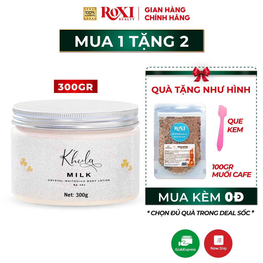 Kem body trắng da toàn thân Body Milk K'hula ROXI Beauty kem dưỡng trắng da body lotion cao cấp ko lộ vân, ko bết rít