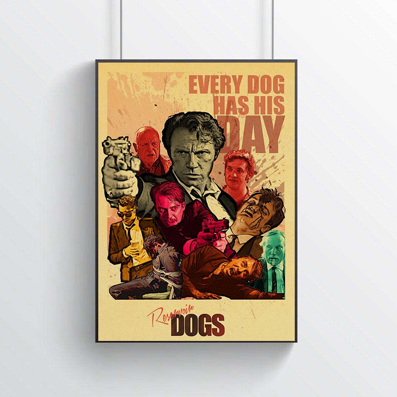 Poster Dán Tường Trang Trí Hình Chú Chó Phong Cách Cổ Điển