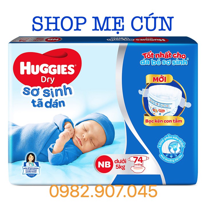 [Bọc kén con tằm] Tã dán Huggies sơ sinh NB40 / NB58+2 / NB74
