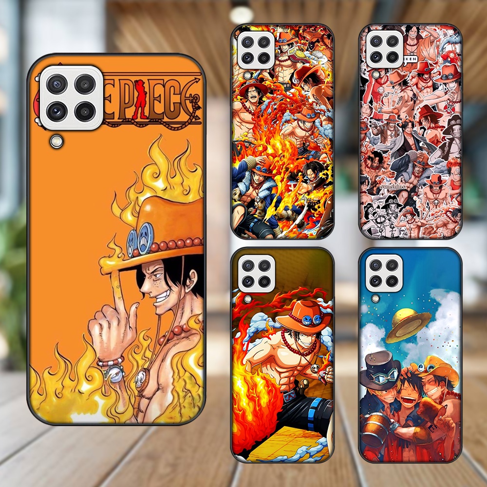 Ốp lưng Samsung A22 4G, A22 5G viền đen in hình Ace One Piece