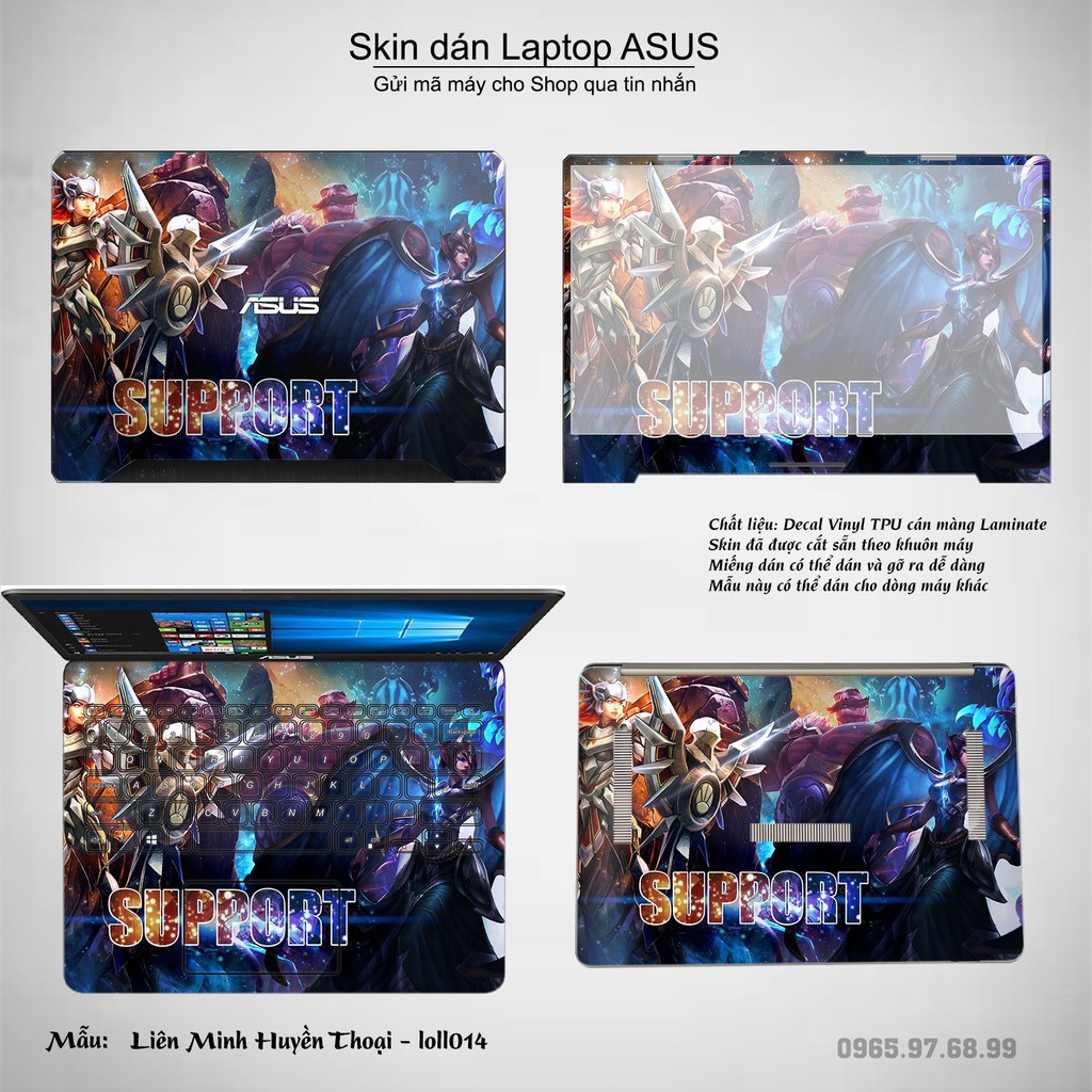 Skin dán Laptop Asus in hình Liên Minh Huyền Thoại (inbox mã máy cho Shop)