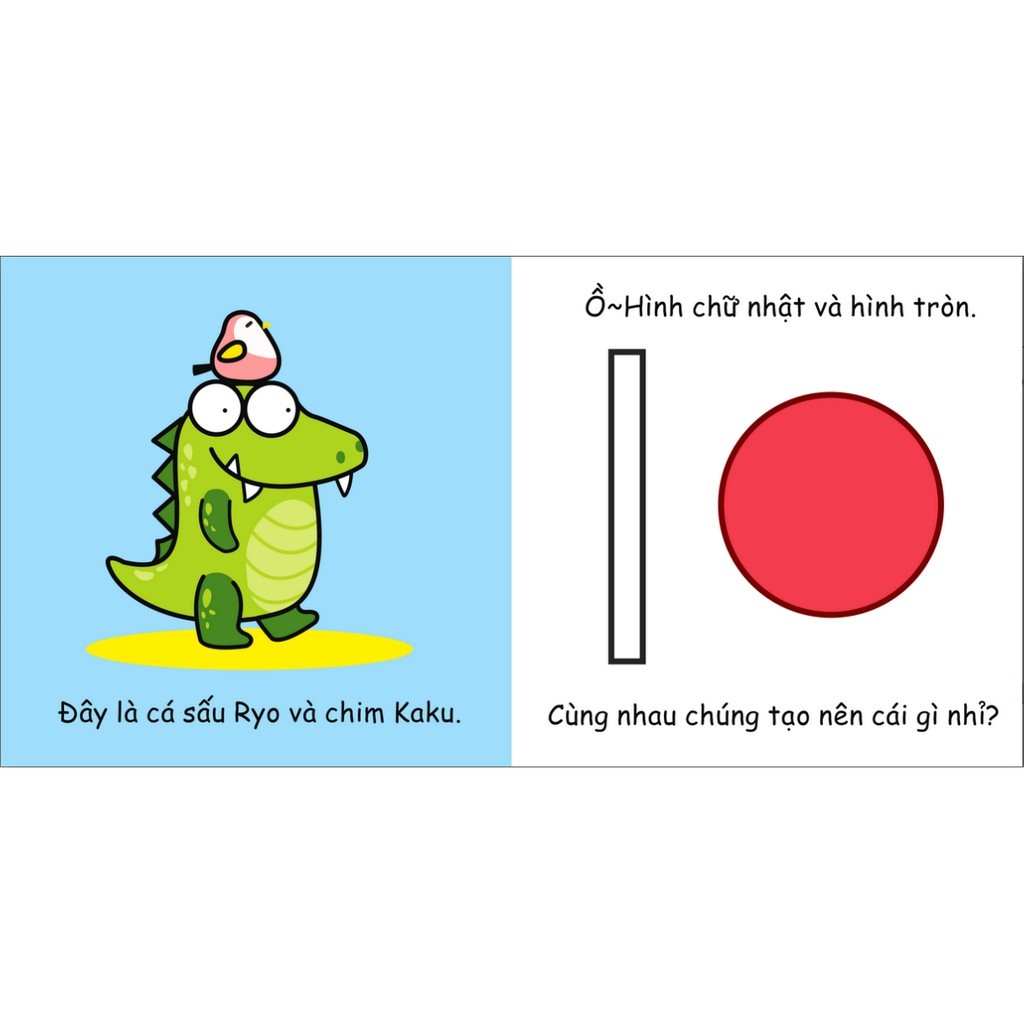 Sách - Ghép hình cùng Ryo và Kaku - dành cho bé từ 0 - 6 tuổi-Ehon Nhật Bản