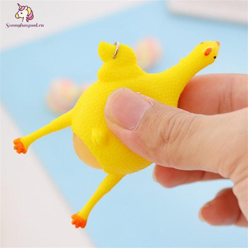 Đồ chơi bóp giảm căng thẳng thiết kế hình con gà đẻ trứng vui nhộn