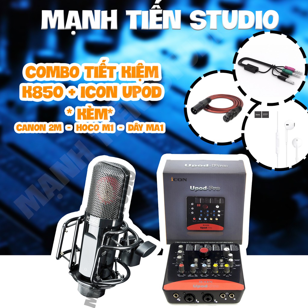 [Xã Kho] Microthu âm Takstar K850 + Soundcard Icon Upod Pro - hát karaoke, thu âm, livestream - âm t