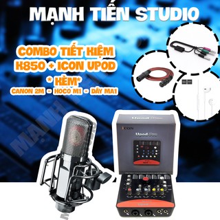 [COMBO TIẾT KIỆM] Micro thu âm takstar K850 + soundcard icon upod pro + ma1, canon2m, tai nghe hoco M1