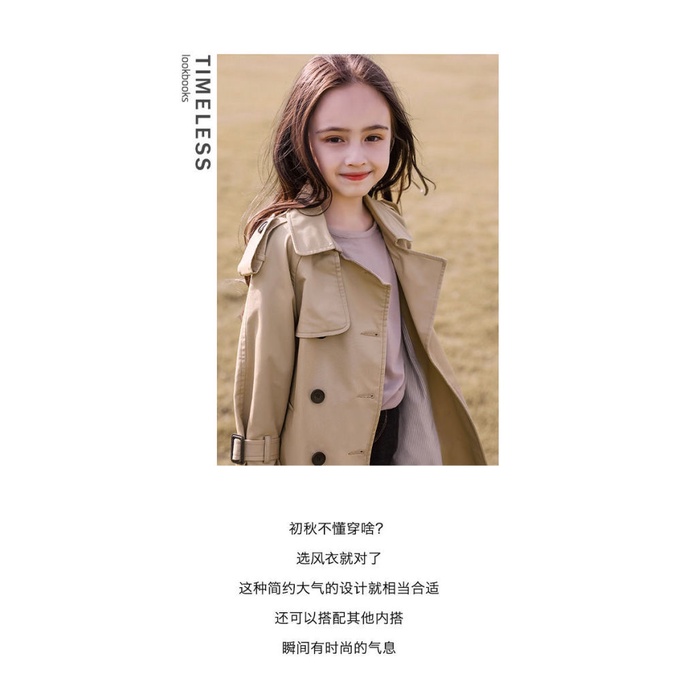 Áo Khoác Dáng Dài Phong Cách Anh Quốc Thời Trang Mùa Thu Dành Cho Bé Gái 2022