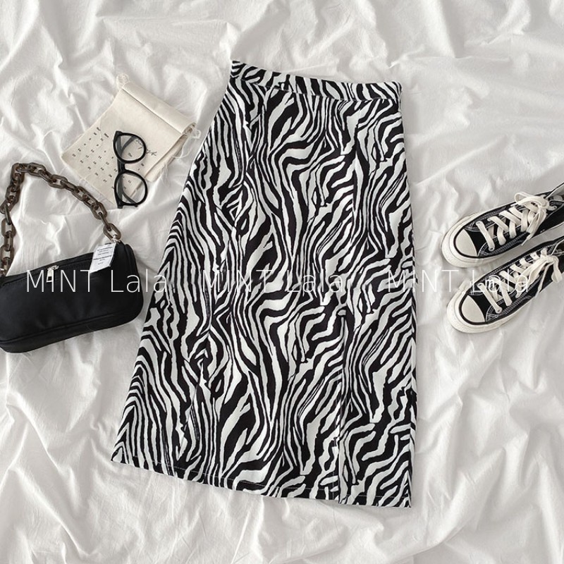 Chân Váy Ngựa Vằn Dài Xẻ Tà Khí Chất Khóa Kéo Hông | BigBuy360 - bigbuy360.vn