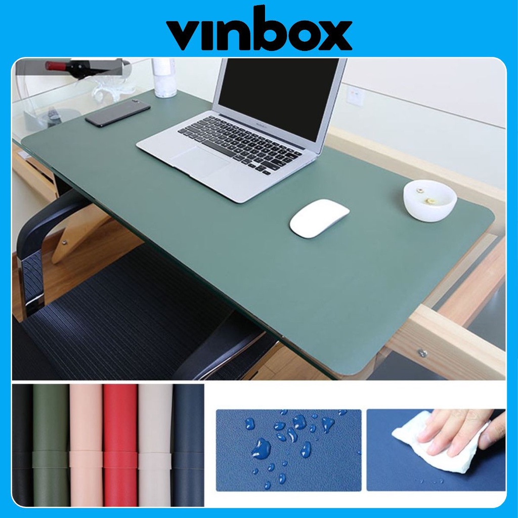 Thảm trải bàn làm việc size lớn bằng da, tấm lót chuột bàn phím laptop cỡ lớn chống thấm nước cao cấp