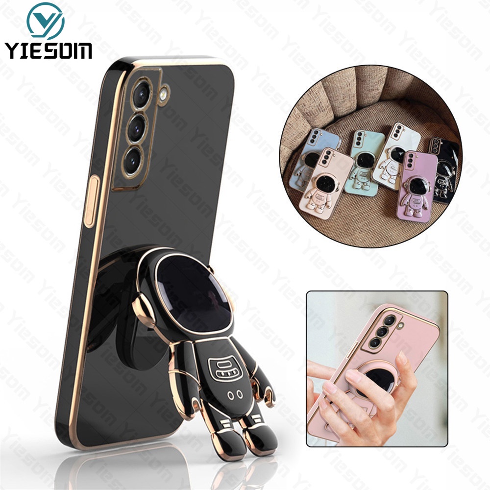 Ốp Điện Thoại Silicon Dẻo Họa Tiết Phi Hành Gia Kèm Giá Đỡ Cho Samsung Galaxy S22 S21 Ultra S22 Plus S21 FE S21 Plus