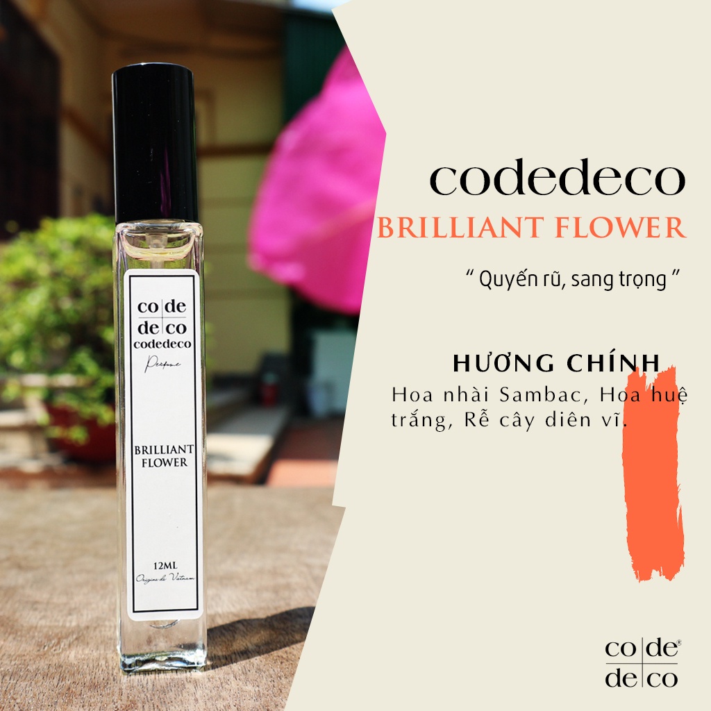 Tinh Dầu Nước Hoa Code Deco Brilliant Flower 10ml Quyến Rũ, Sang Trọng - Dạng Xịt Tiện Lợi