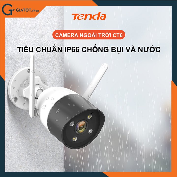 Camera wifi ngoài trời 3.0 có màu ban đêm Tenda CT6 chính hãng