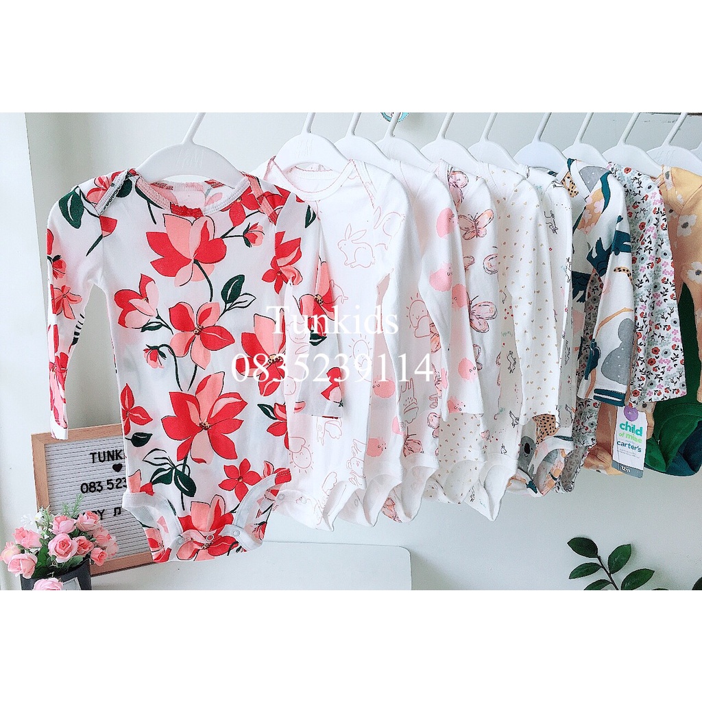 {Sz 9-12m} Body chip Carter dài tay xuất xịn
