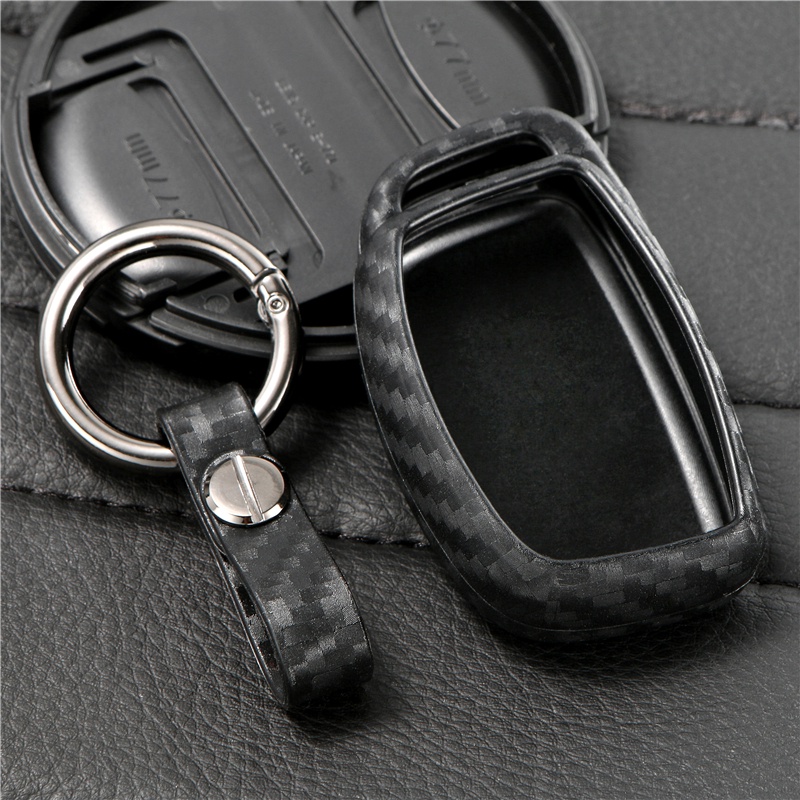 Vỏ bảo vệ chìa khóa xe hơi Hyundai Verna Sonata Elantra Tucson bằng sợi Carbon
