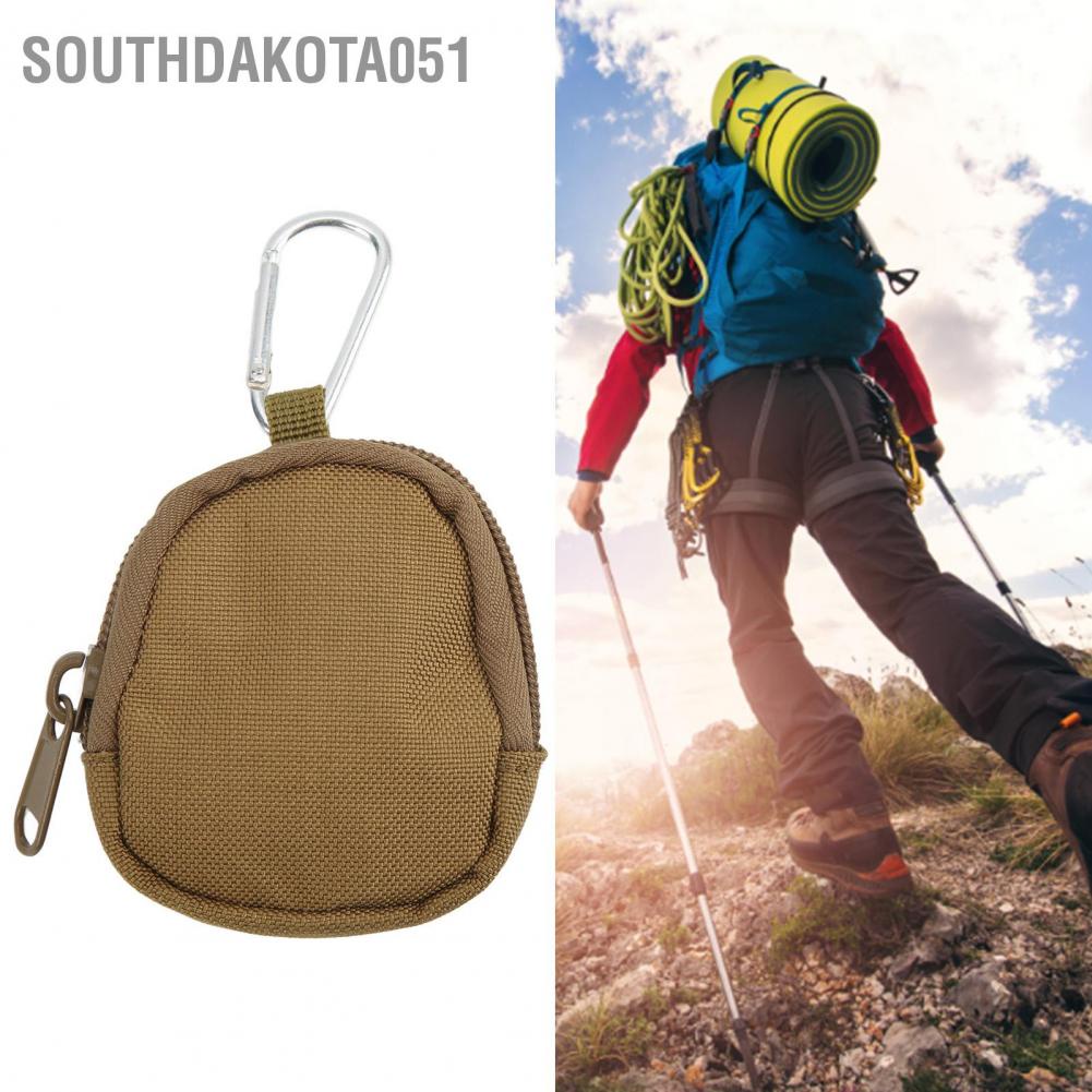 Southdakota051 Mini Key Bag Portable Wearproof 1000D Round Nylon Carrying Pouch with Triangle Buckle for Outdoor Earphone