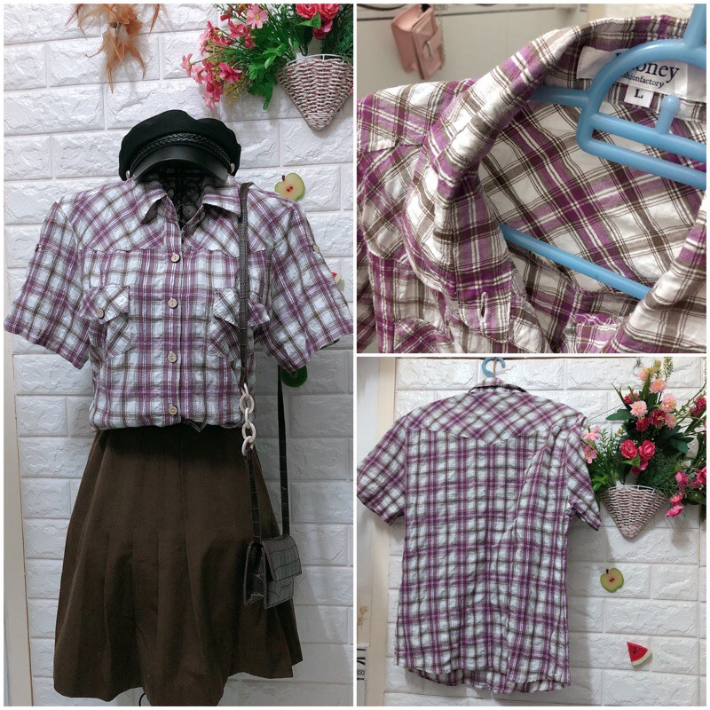 Áo sơ mi sọc đẹp gái dưới 60 kg