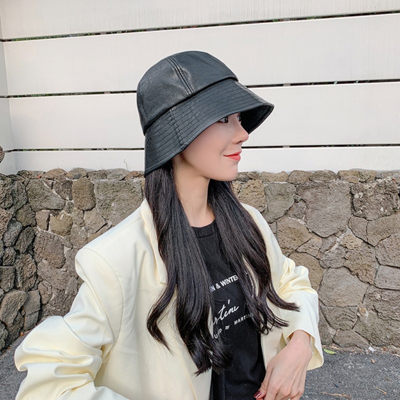 Mũ Tai Bèo Chất Liệu Da Có Khóa Kéo Phong Cách Vintage