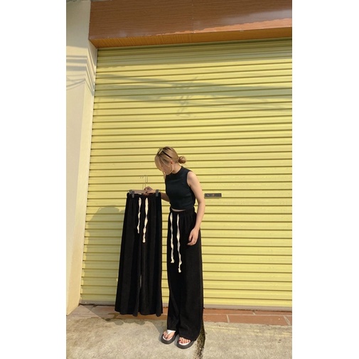 quần suông len tăm dây quần bản to hot trend by LAHUN8091