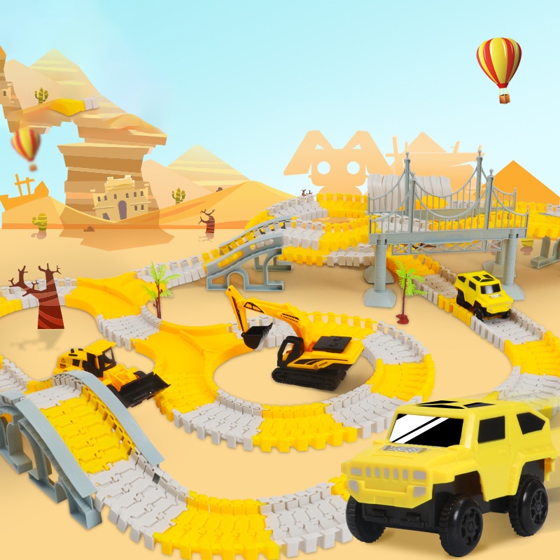 Bộ đồ chơi lắp ráp Zhan Qi Toys đường ray xe hơi chạy tốc độ cao cho bé
