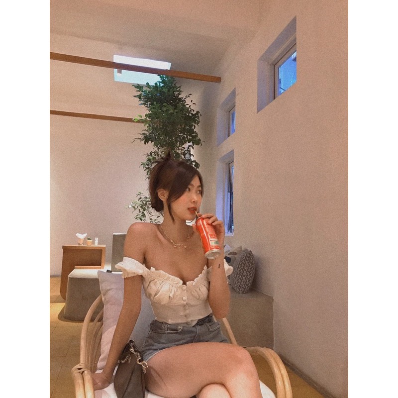 ÂME.STUDIO | Áo croptop nhún ngực tay lỡ Fiona Croptop