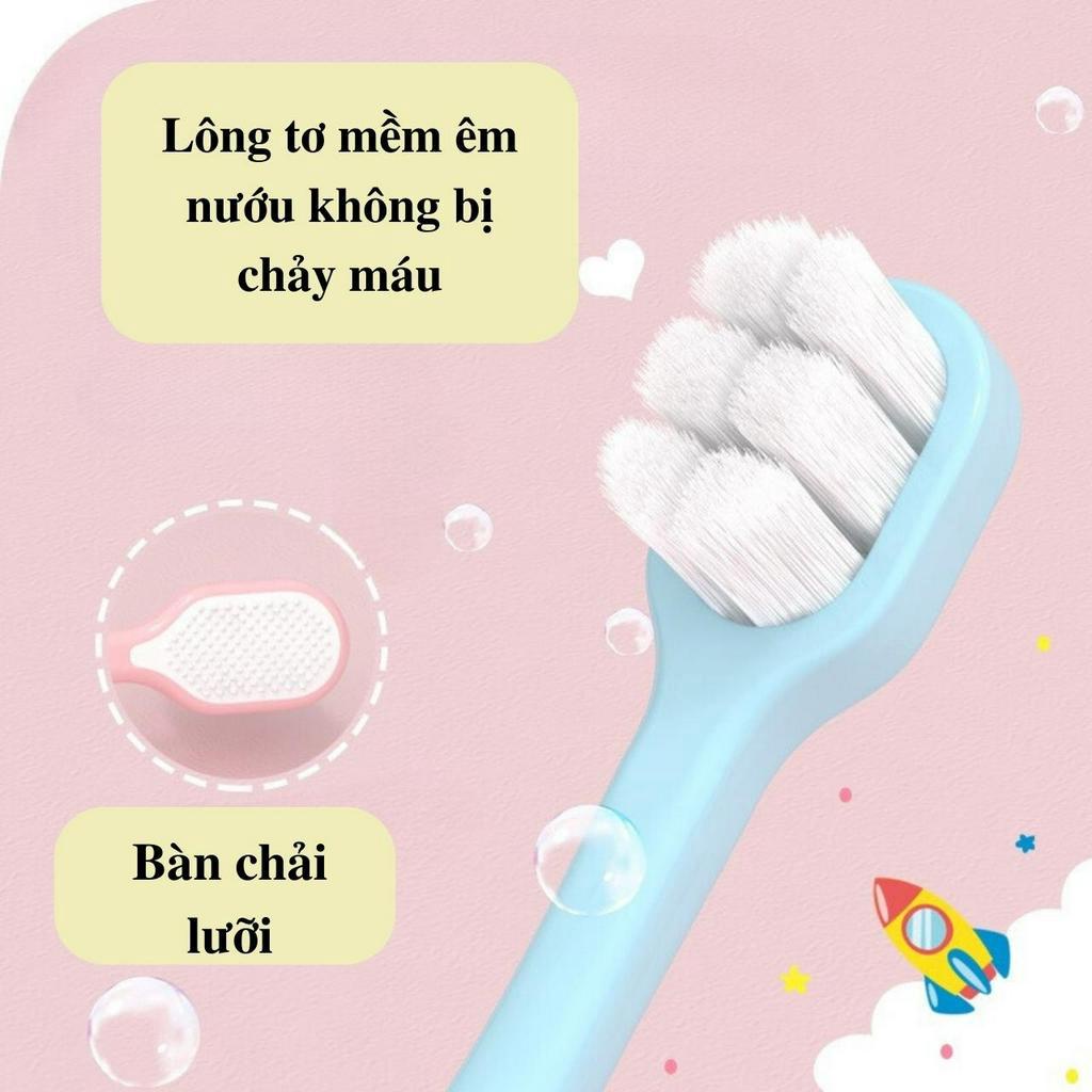 Bàn chải đánh răng cho bé từ 3 tuổi trở lên, bàn chải với hình trâu dễ thương, lông tơ mềm mại