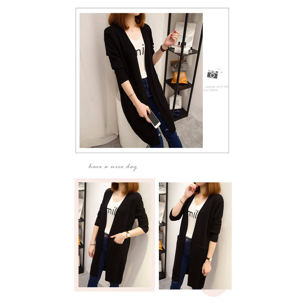 ÁO CARDIGAN TAY BO DÁNG DÀI - HÀNG QUẢNG CHÂU L1 | BigBuy360 - bigbuy360.vn