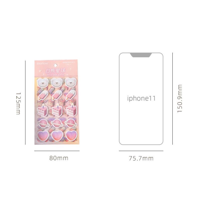 Miếng Dán Trang Trí Bình Nước/Điện Thoại Hình Động Vật Bằng Epoxy Dễ Thương Diy