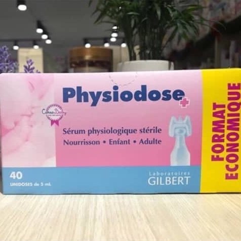 Nước muối sinh lý Pháp Physiodose 0,9% Hồng 40 ống