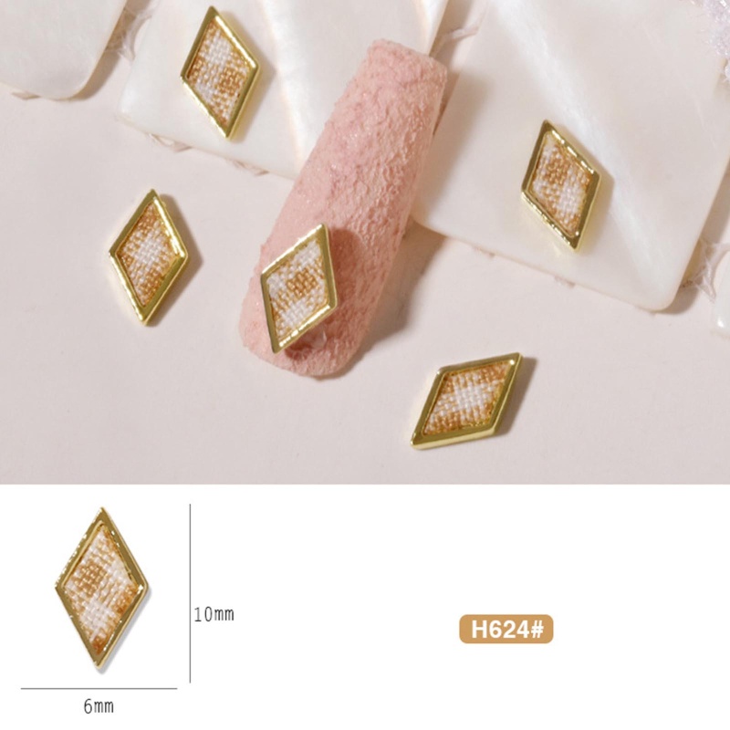 Miếng Dán Trang Trí Móng Tay Nghệ Thuật Bằng Hợp Kim Họa Tiết Kẻ Sọc 3D