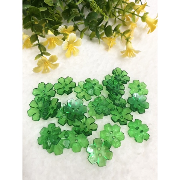 Đế hoa to nhỏ, đài hoa nhựa 100g, đế cúc vật liệu làm hoa đá pha lê Handmade