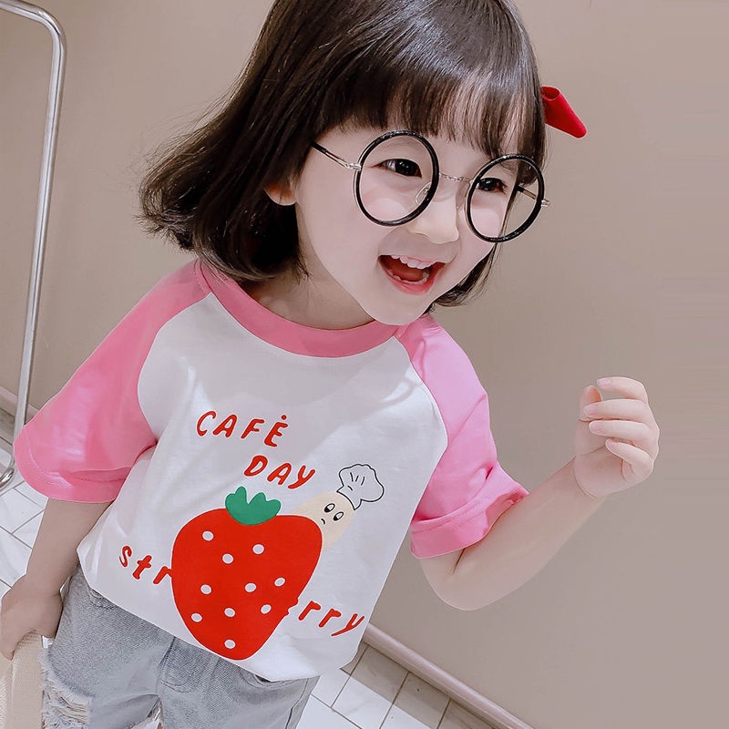 Áo Thun Tay Ngắn Thời Trang Cho Bé Gái