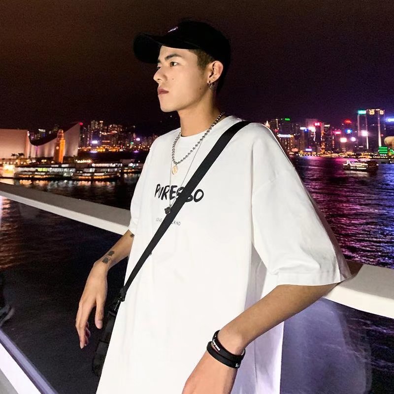 Áo Thun Tay Ngắn Dáng Rộng In Chữ Thời Trang Mùa Hè Cho Nam Và Nữ Size M-5XL