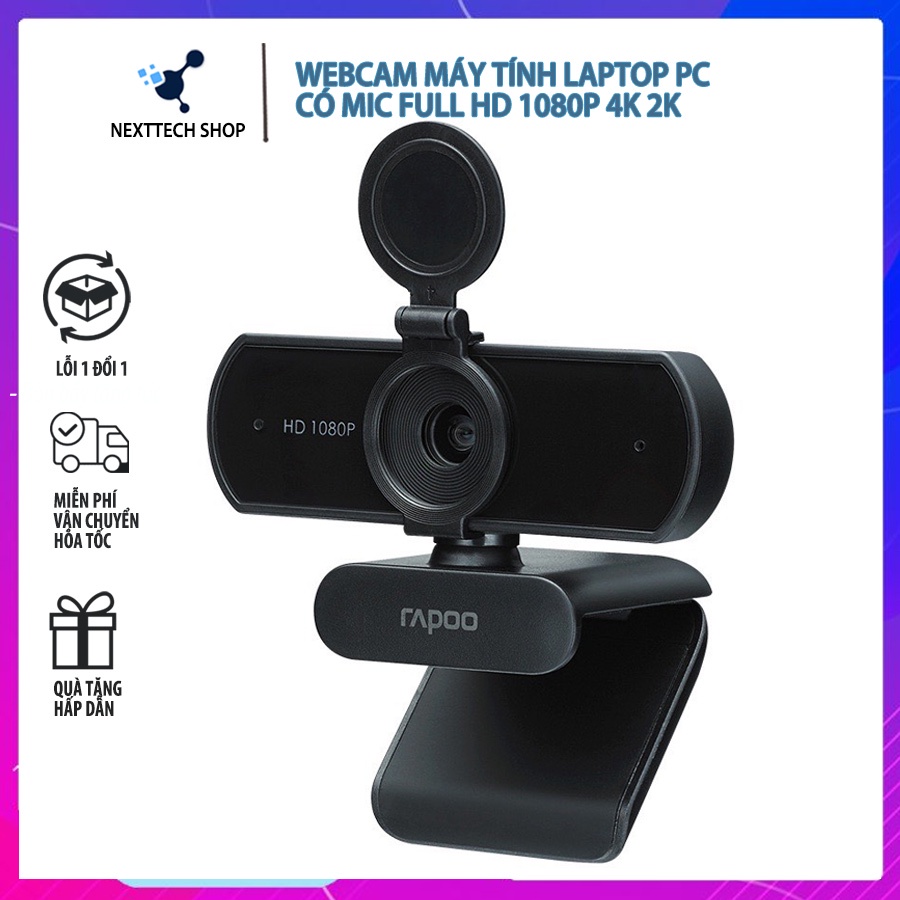 Webcam máy tính laptop pc có mic full hd 1080P 4K 2K camera siêu nét dùng cho pc bảo hành lỗi 1 đổi 1