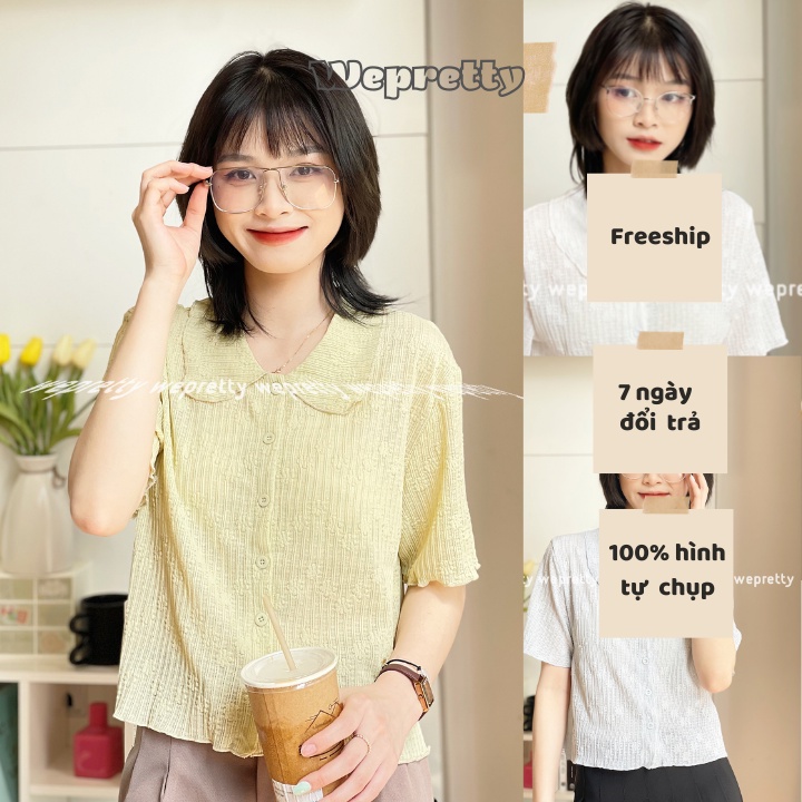 Áo croptop dáng lửng ngắn tay chất liệu thô mềm phong cách Ulzang Hàn Quốc vải mềm mát phù hợp đi học đi chơi