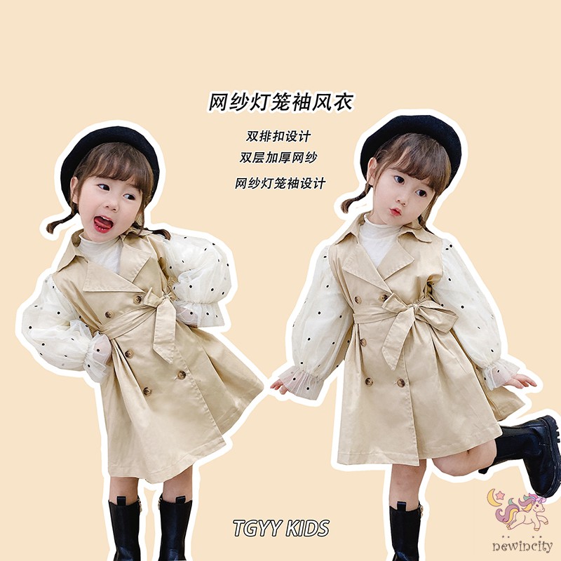 Đầm Dài Tay Họa Tiết Chấm Bi Cho Bé