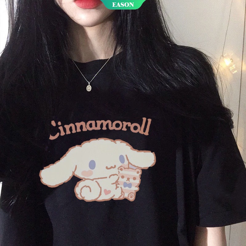 Dễ Thương Áo Thun Tay Ngắn Dáng Rộng In Hình Chú Chó Cinnamoroll Đáng Yêu Thời Trang Mùa Hè Cho Nữ