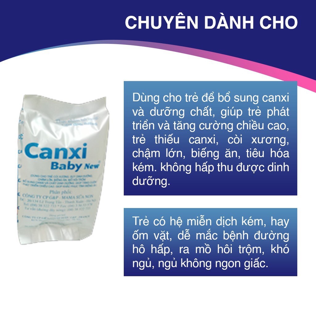 Cốm Canxi Baby New G&amp;P – Dành cho bé còi xương, chậm lớn, biếng ăn, hay ốm vặt, bổ sung canxi tối ưu GP