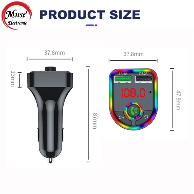 Thiết Bị Thu Phát Fm Mp3 Kết Nối Bluetooth 5.0 Đa Năng Cho Xe Hơi