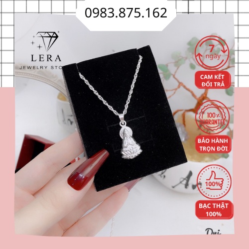 Dây chuyền nữ bạc ta mặt phật bà, vòng cổ bạc hình quan thế âm bồ tát, bạc 925 tại trang sức bạc Lera