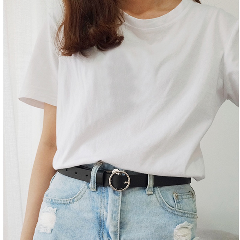 SmileFairyCC【COD &amp; Hàng Có Sẵn】Thắt Lưng Da Khóa Tròn Thời Trang Trẻ Trung Cho Nữ 2022