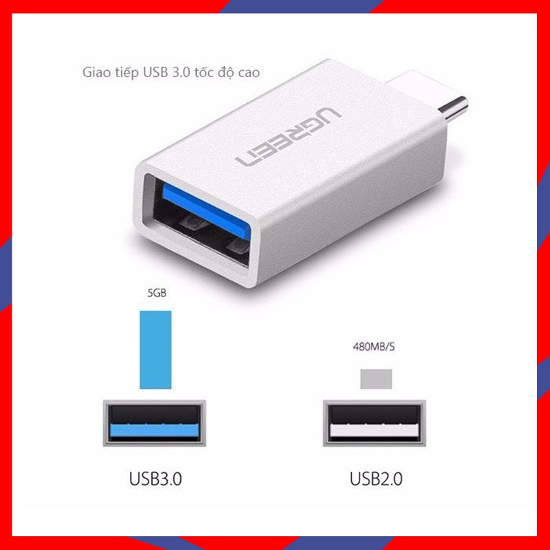 Cổng Chuyển OTG USB Type-C To USB 3.0 Chính Hãng Ugreen 30155 | BigBuy360 - bigbuy360.vn